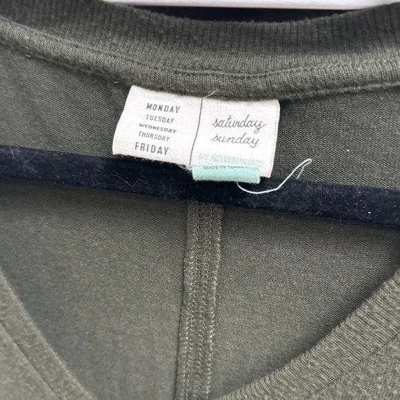 ANTHROPOLOGIE Saturday Sunday Cap Sleeve Sweater Mini Dress Army Green Size S - Picture 5 of 5